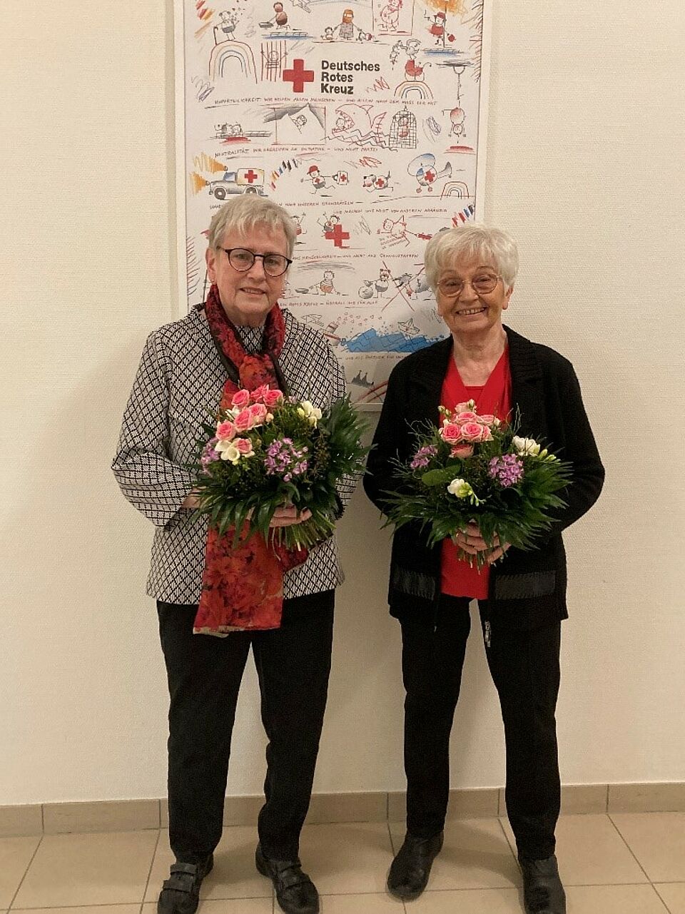 Verabschiedung Fritsch & Götz Angelika Fritsch und Rosemarie Götz bei der Verabschiedung.